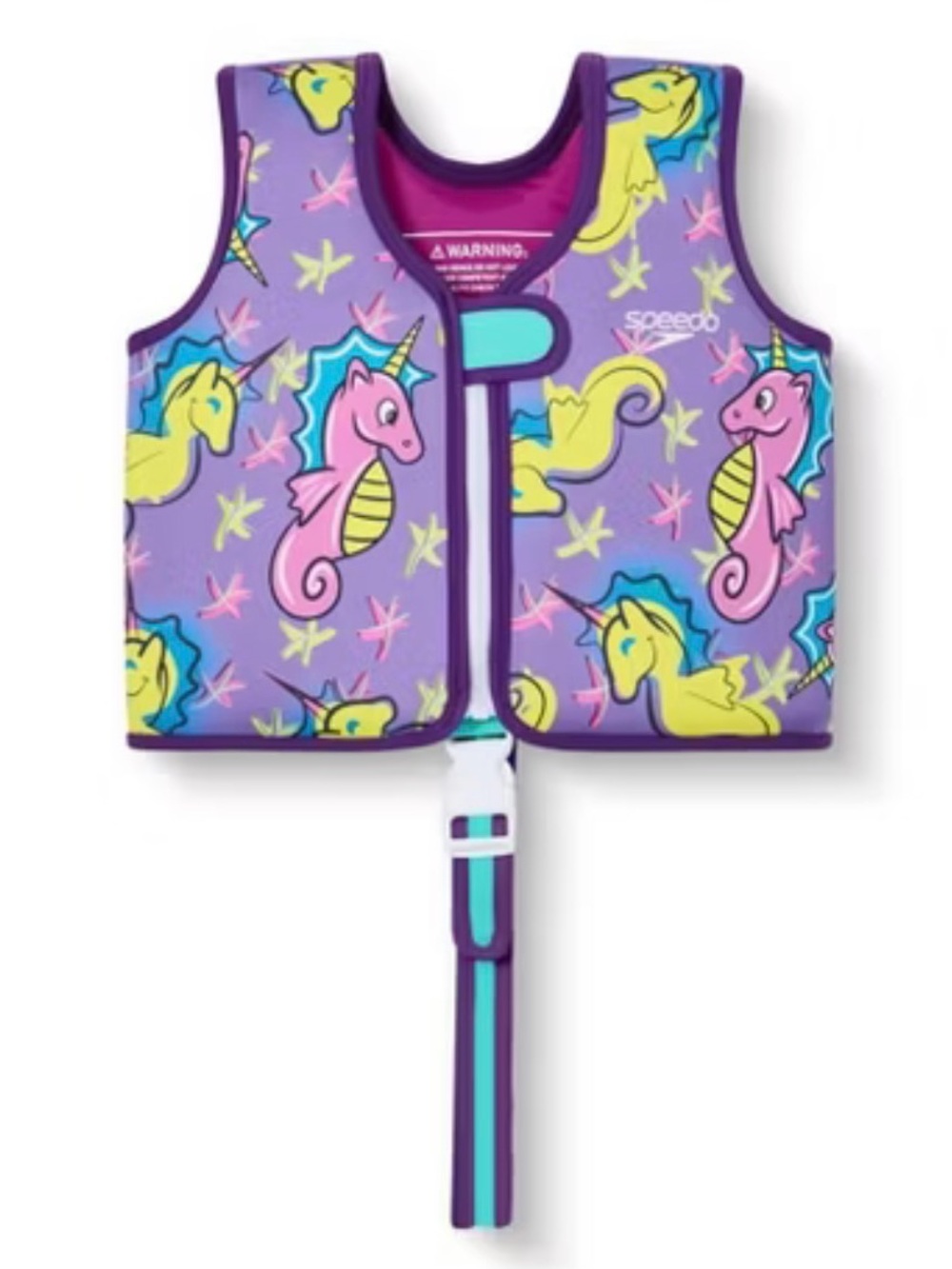 NWOT Speedo Kids' Swim Vest Unicorn of the Sea Purple Size 45-60 lbs